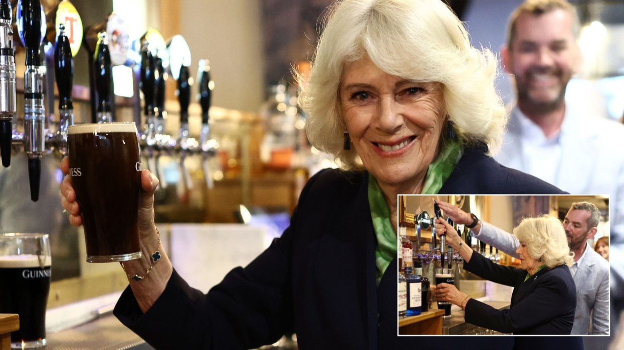 Queen Camilla pours perfect Guinness as she jokes: 'I'm not the expert, my husband is!'