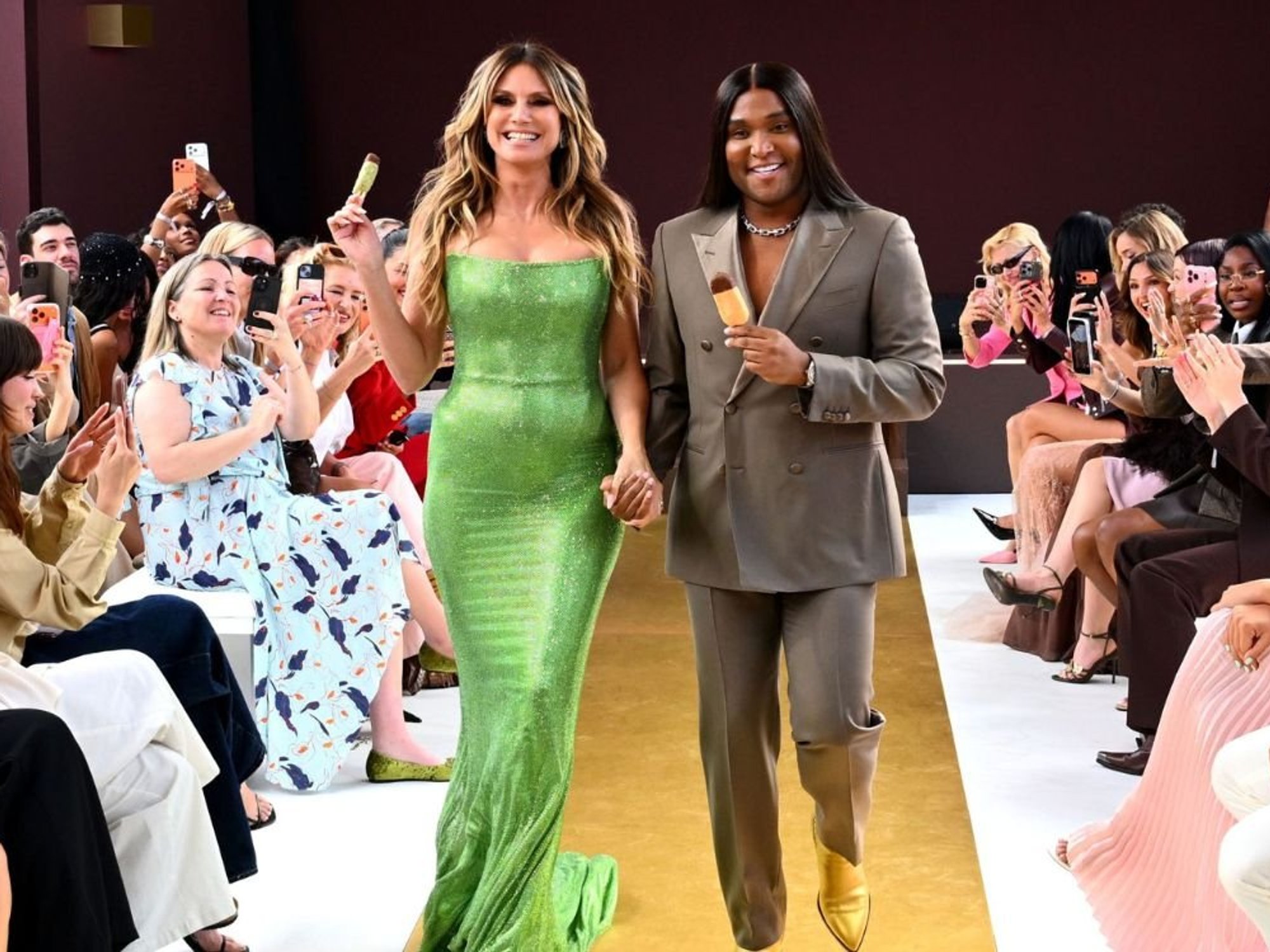 Heidi Klum hits Cannes fashion show runway with Magnum ice-cream-inspired gown