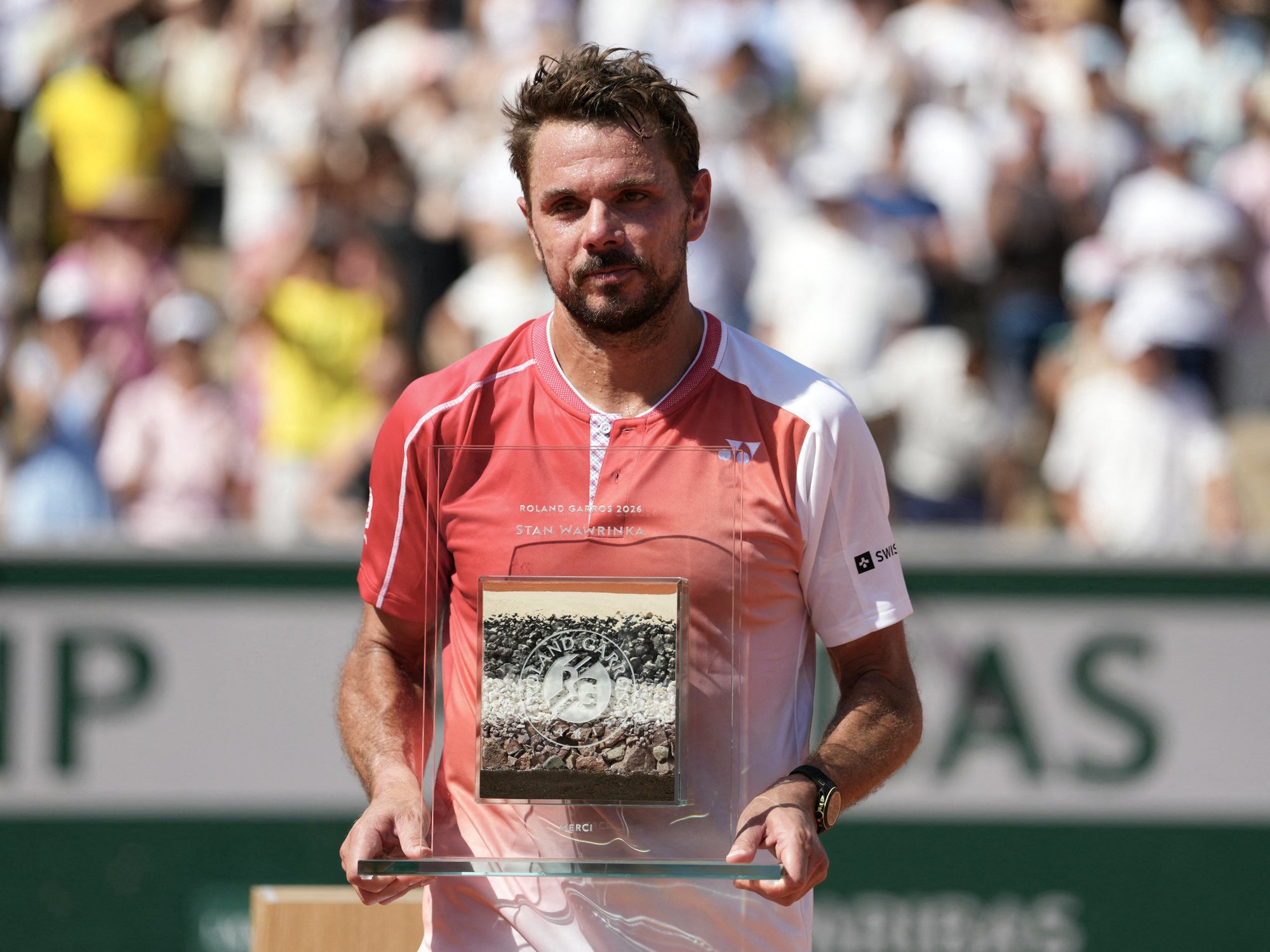 Stan Wawrinka gives emotional speech after playing final match at French Open