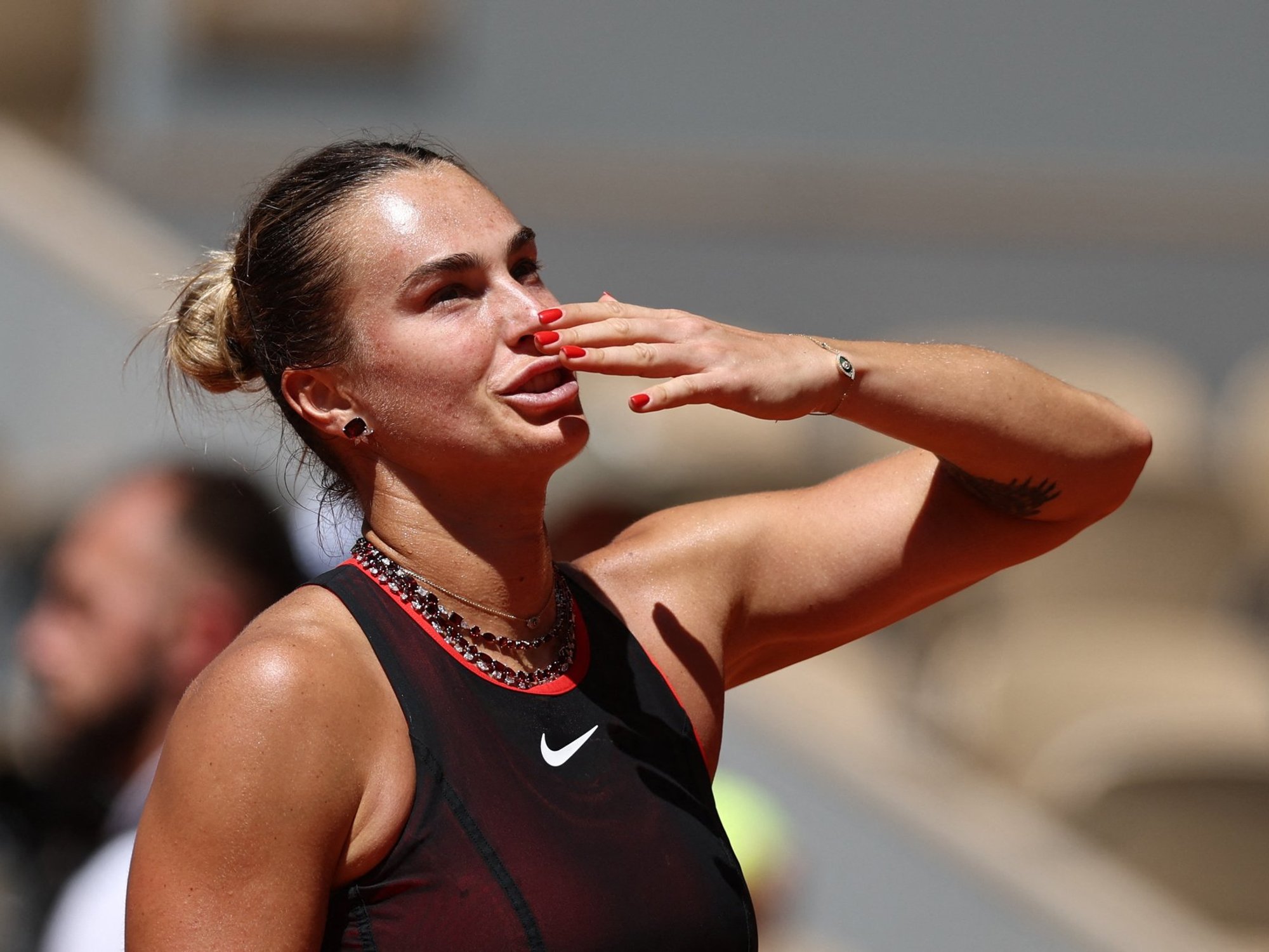 Aryna Sabalenka displays £85,000 jewellery at French Open days after prize money row