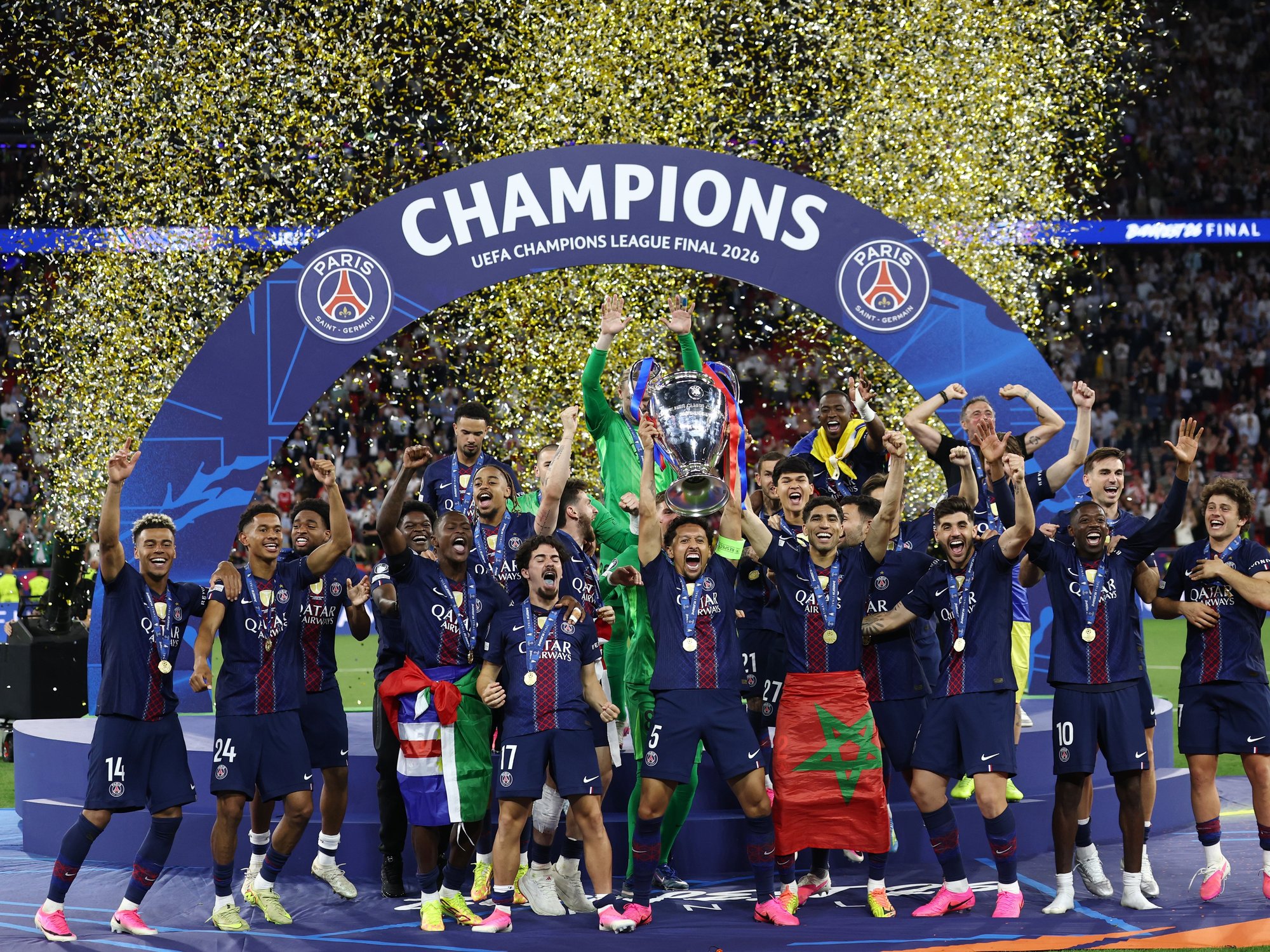PSG win Champions League for second year in a row after beating Arsenal in tense penalty shootout