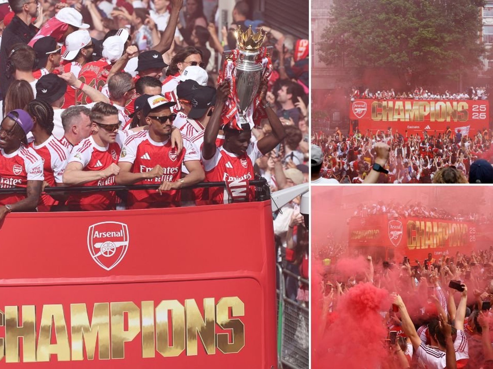 Arsenal title parade causes travel chaos in London as over a million fans celebrate on streets