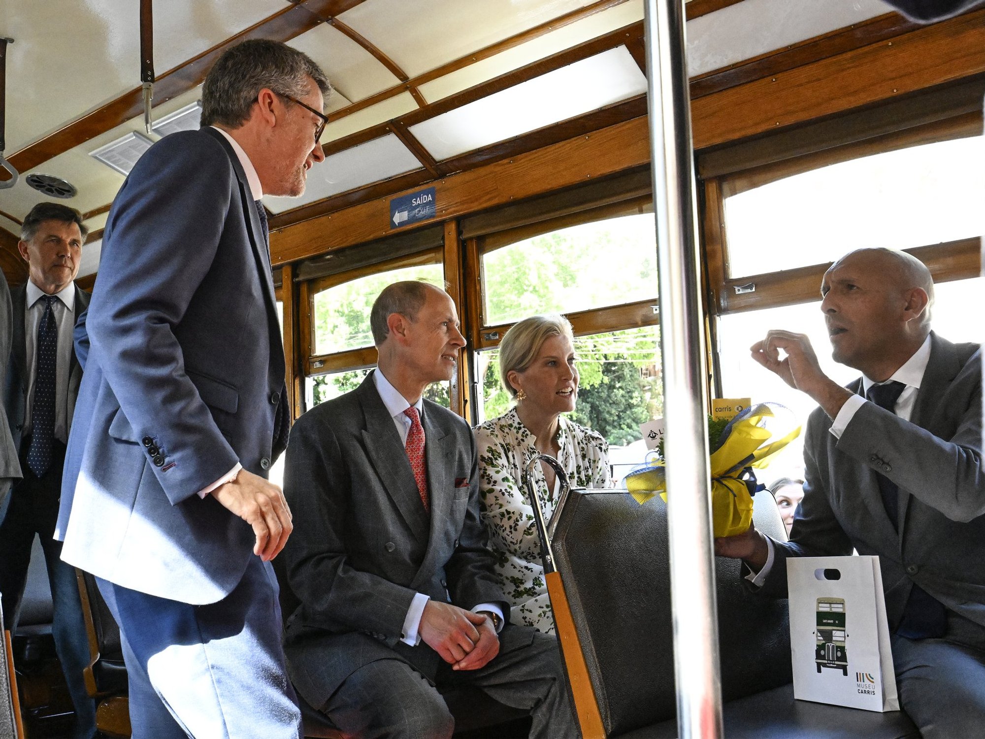 Duke and Duchess of Edinburgh kick off Portugal trip as they tour Lisbon in historic tram