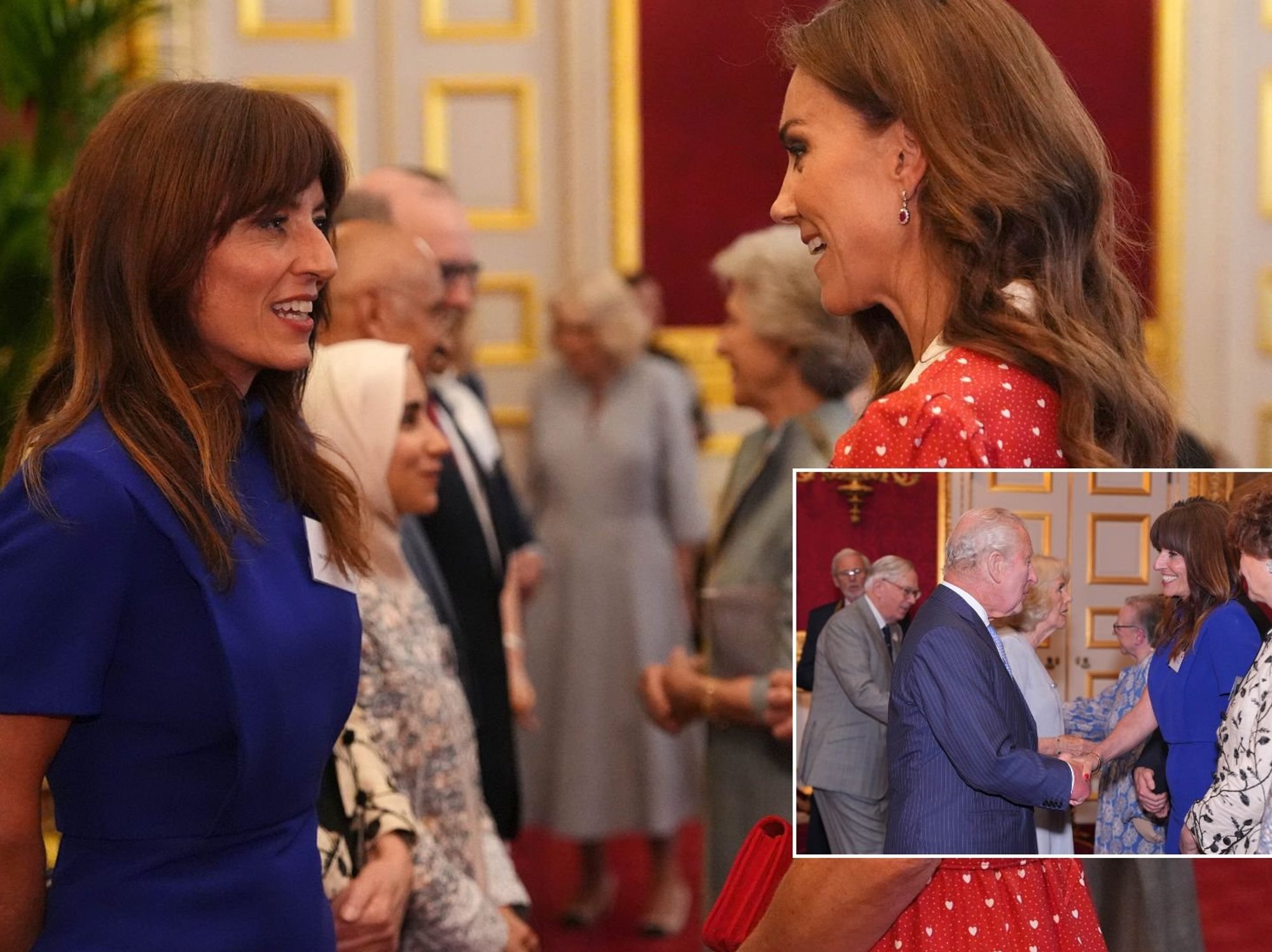 Davina McCall meets King Charles, Queen Camilla and Catherine at St James's Palace reception