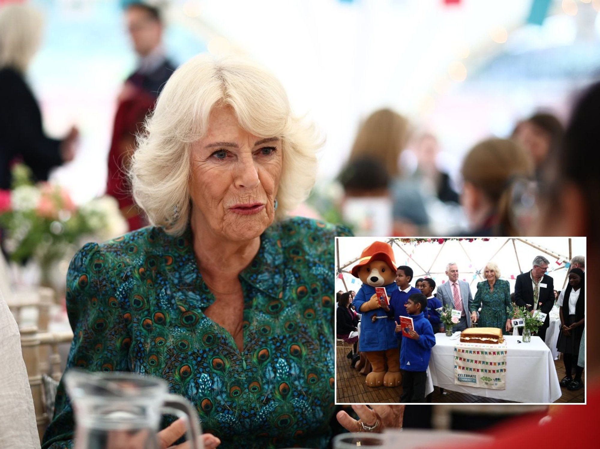 Queen Camilla joins Paddington Bear at British Library to mark National Year of Reading