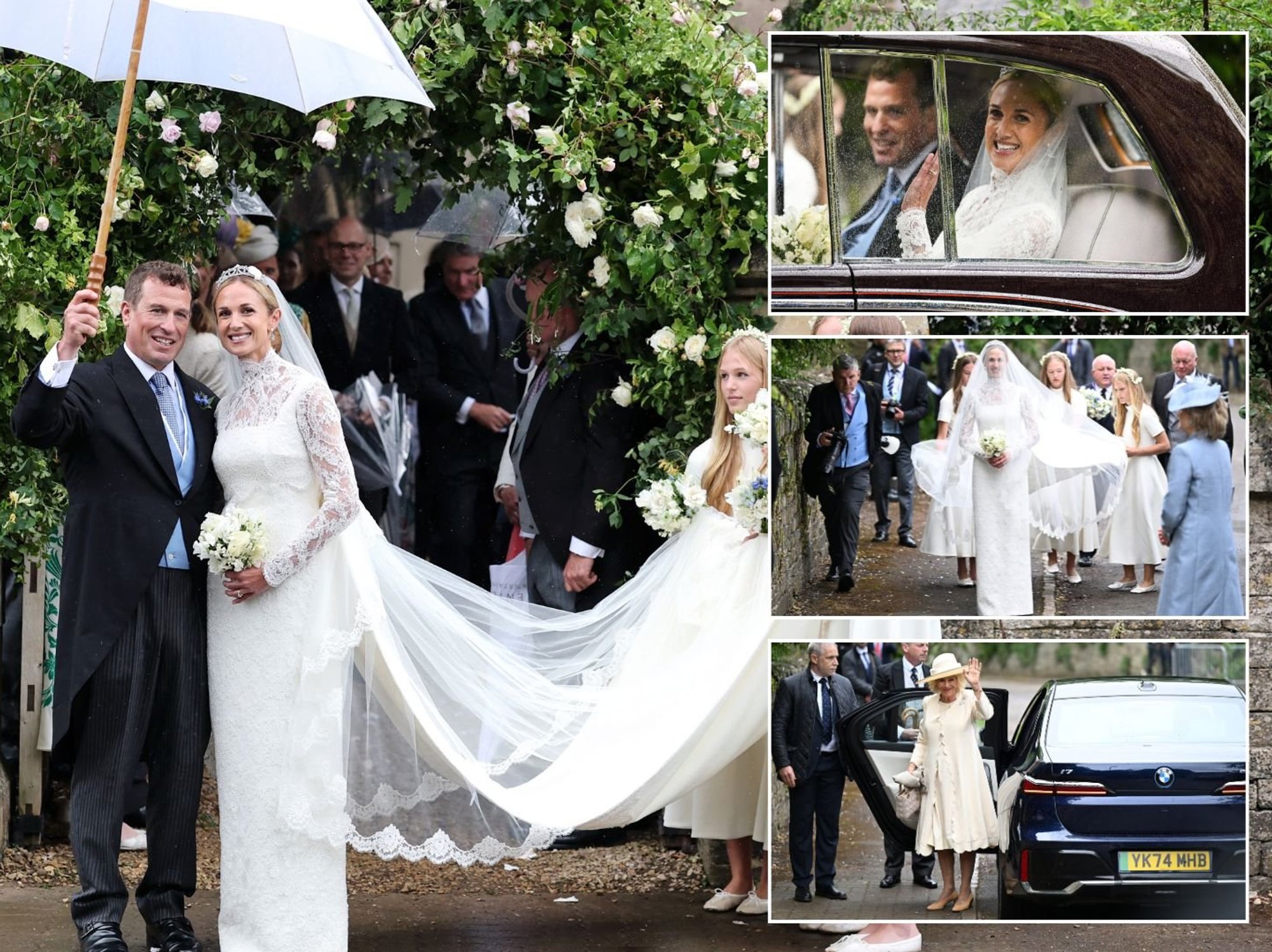 Pictured: Best moments from Peter Phillips and Harriet Sperling's countryside wedding