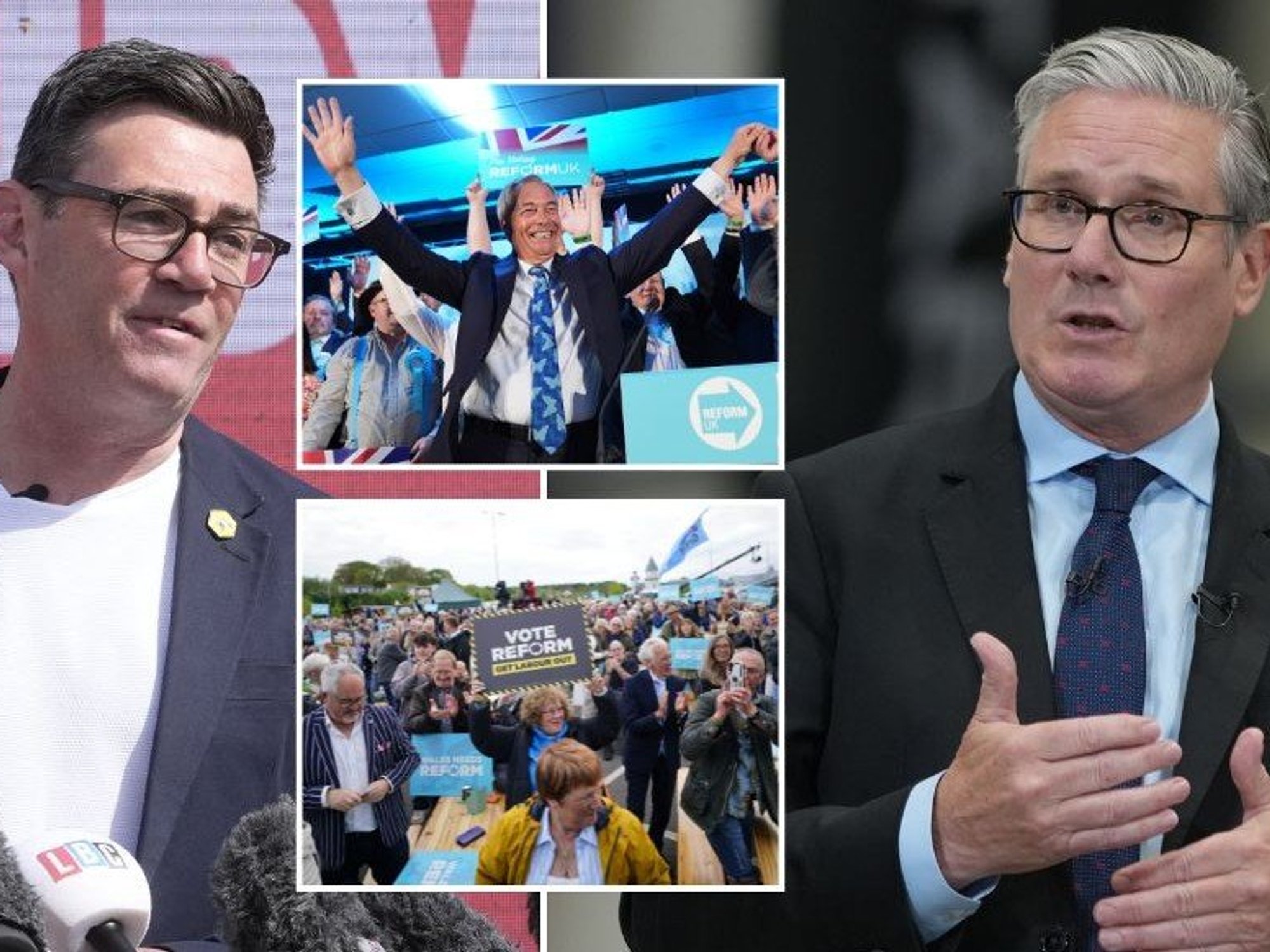Reform on election war footing as Keir Starmer and Andy Burnham rally support amid Labour civil war