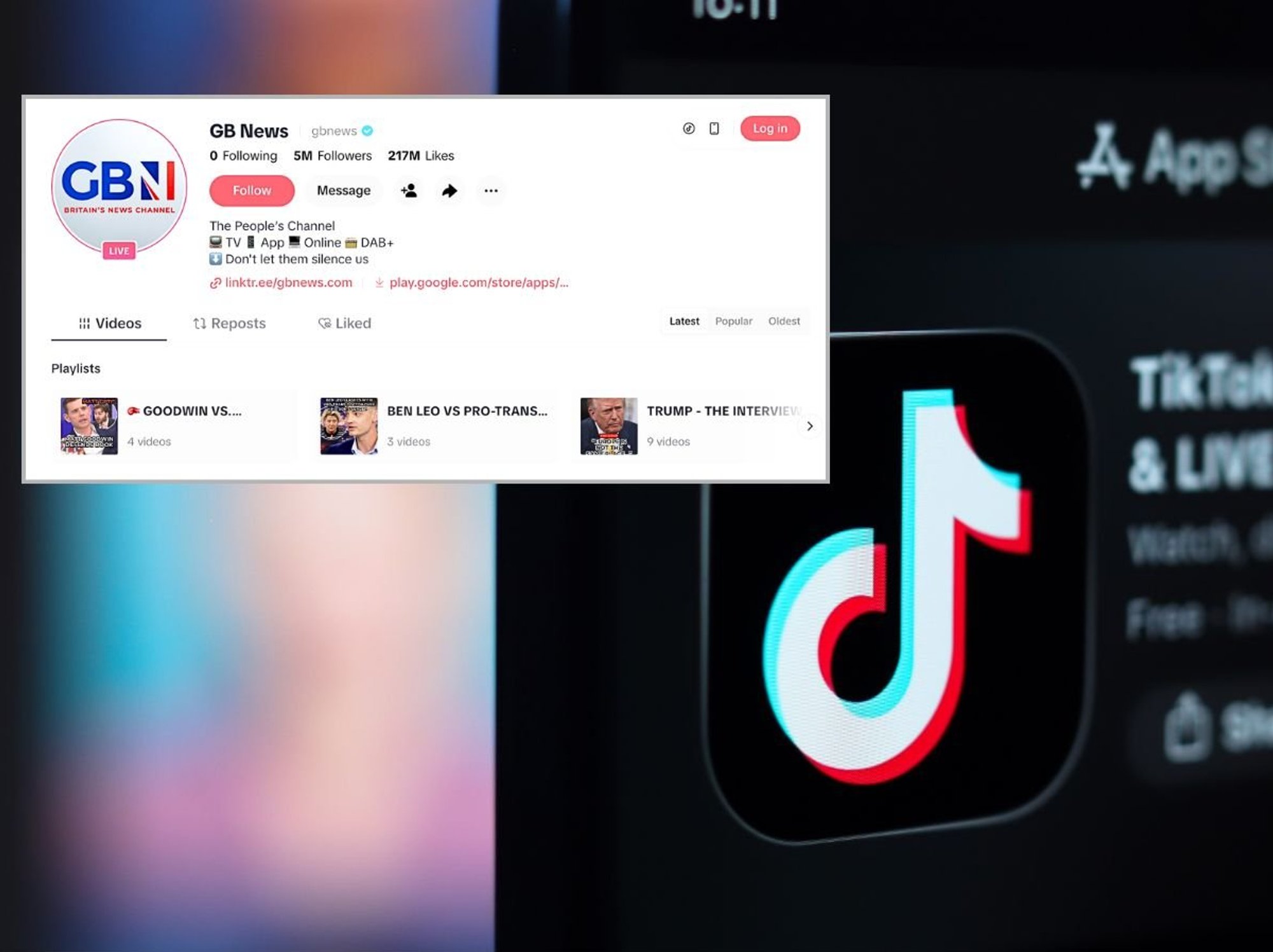 GB News hits five million followers on TikTok