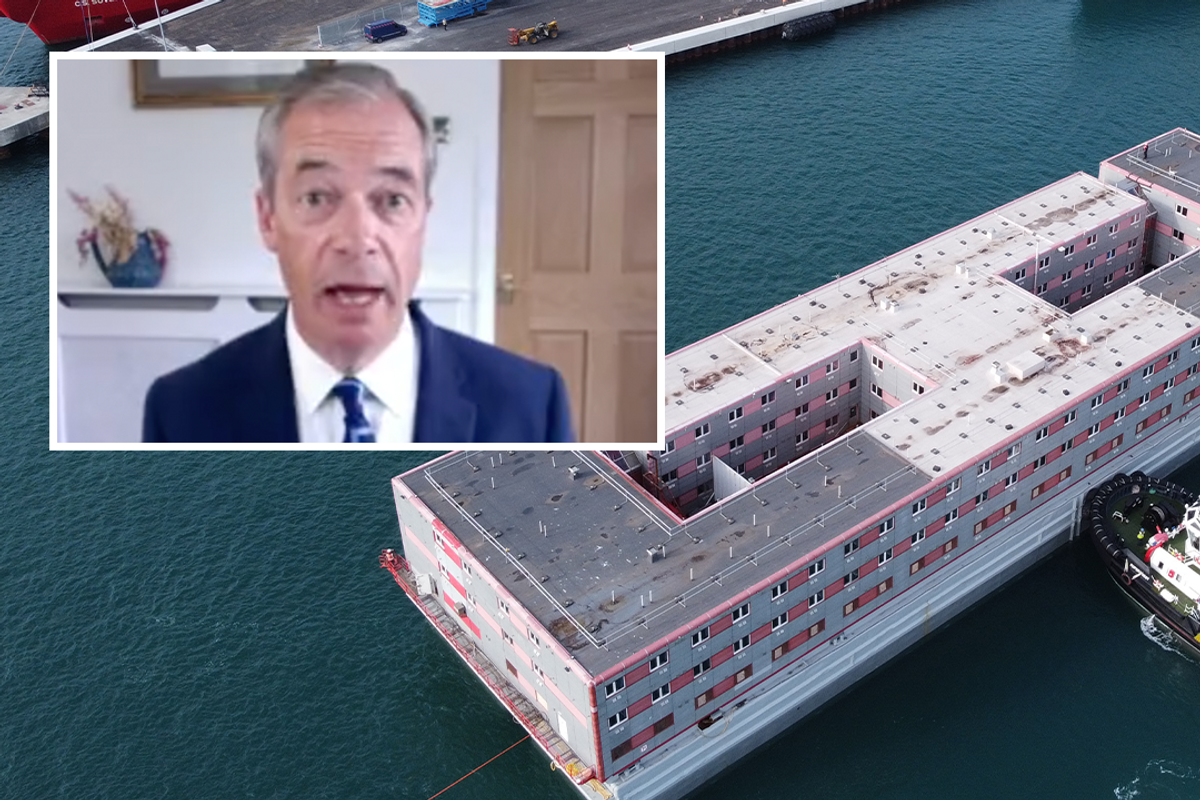 Nigel Farage issues dire warning over Dorset migrant barge - 'Recipe for disaster!