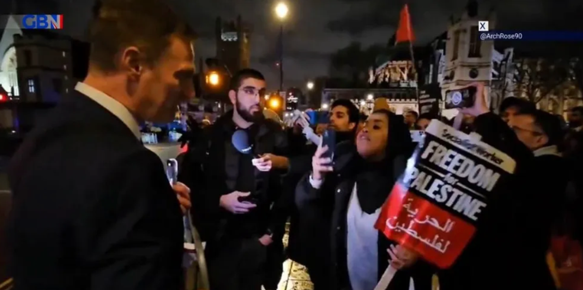 NextImg:WATCH: GB News's Martin Daubney EGGED by a pro-Palestine 'mob' in London