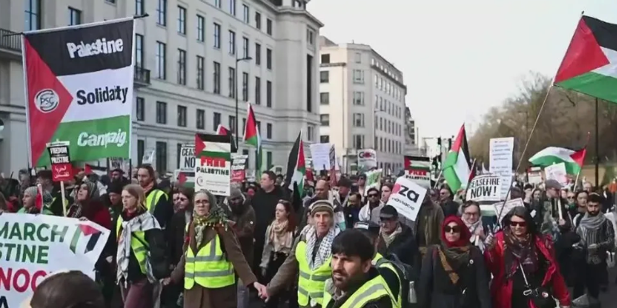 NextImg:Pro-Palestine marchers descend on London again to demand Gaza ceasefire