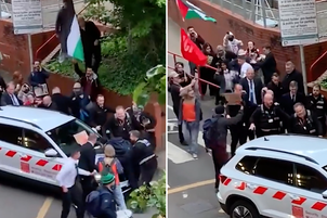 WATCH: Jacob Rees-Mogg is hounded by pro-Palestine protesters