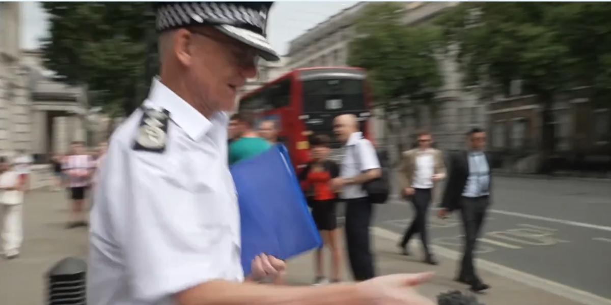 NextImg:WATCH: Met Police Commissioner Mark Rowley RIPS microphone out of reporter's hand