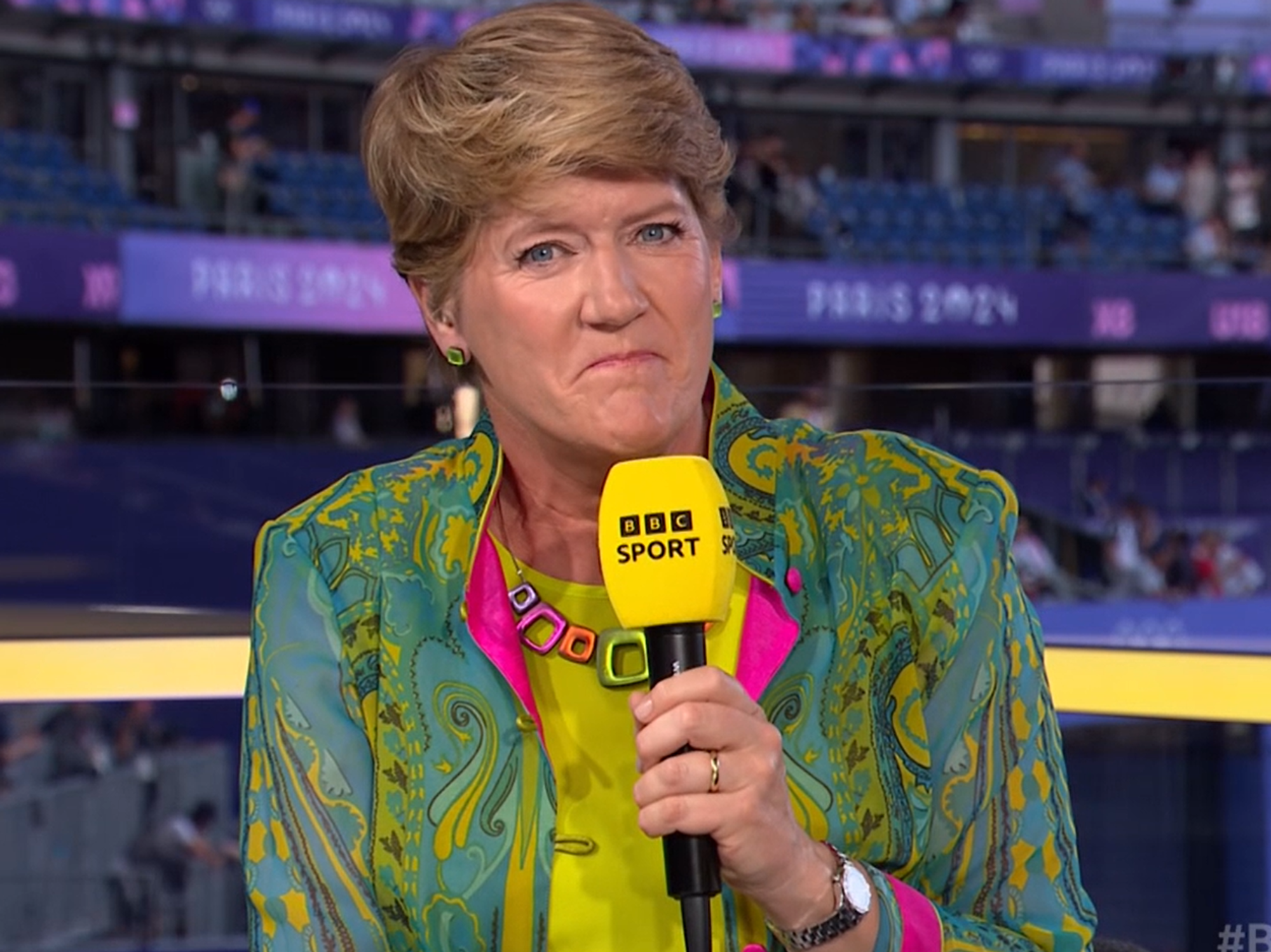 Clare Balding distracts BBC Olympics viewers with closing ceremony appearance: 'Blimey!'