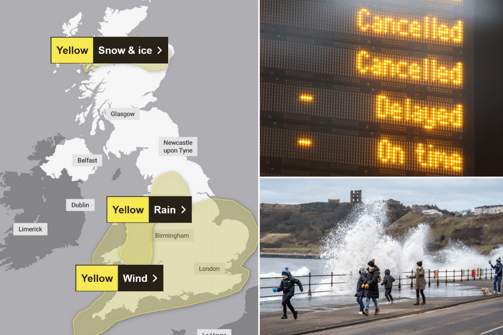 UK weather: Met Office issues yellow warnings as Britons urged not to travel by train amidst more than 100 flood alerts