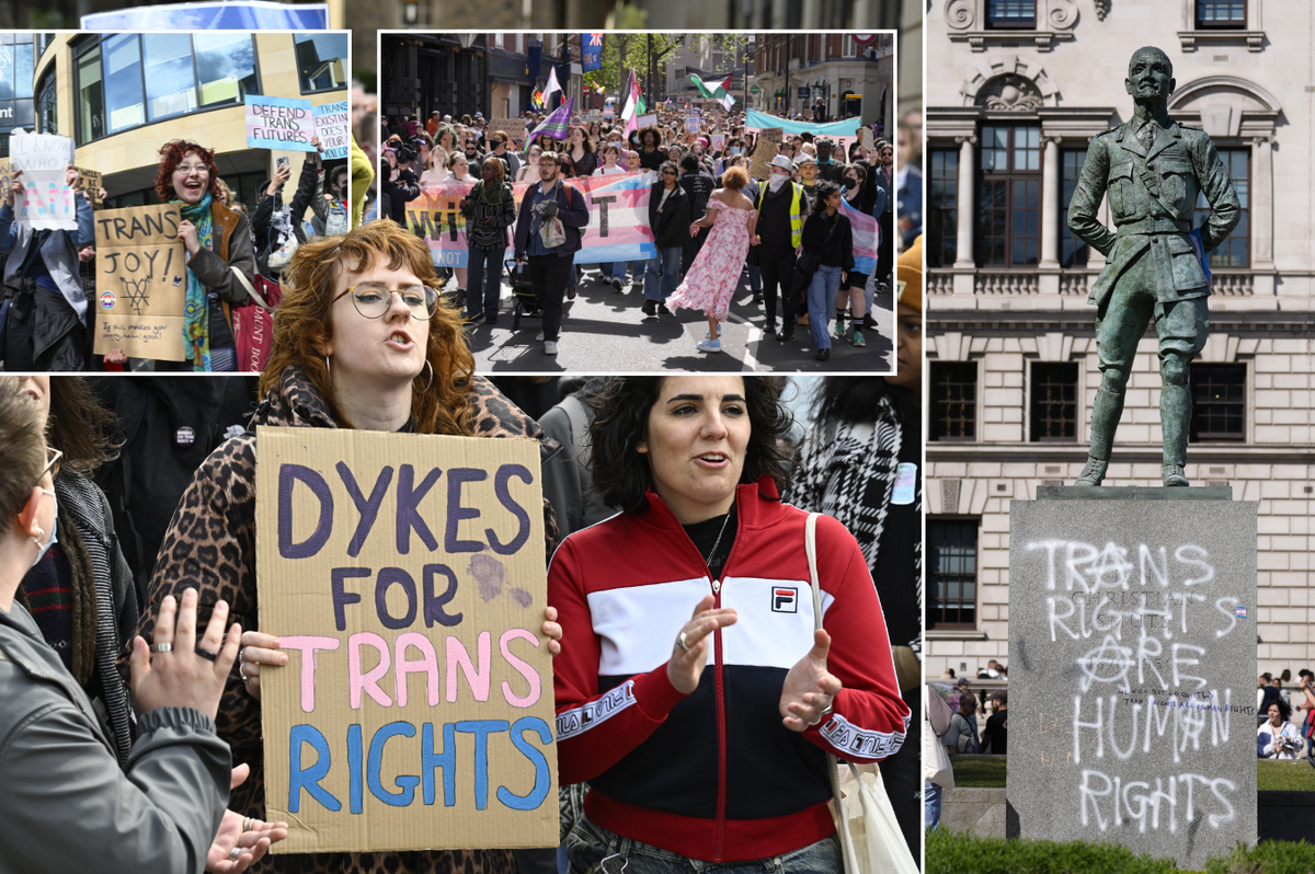 Trans activists launch 'emergency demonstration' as thousands gather in London to protest Supreme Court 'woman' ruling