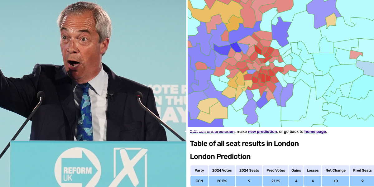 NextImg:SHOCK poll has Reform eating into Labour's lead in London as Tories falter - would YOUR seat turn light blue?