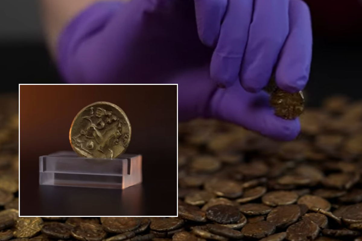 Archaeology breakthrough as Britain's largest Iron Age gold coin hoard linked to Julius Caesar to be displayed in museum