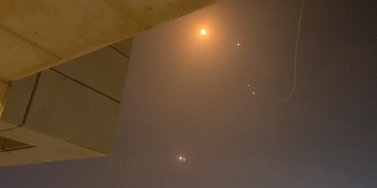 NextImg:WATCH: Terrifying moment Iranian missiles rain down on Tel Aviv as Israelis rush for safety