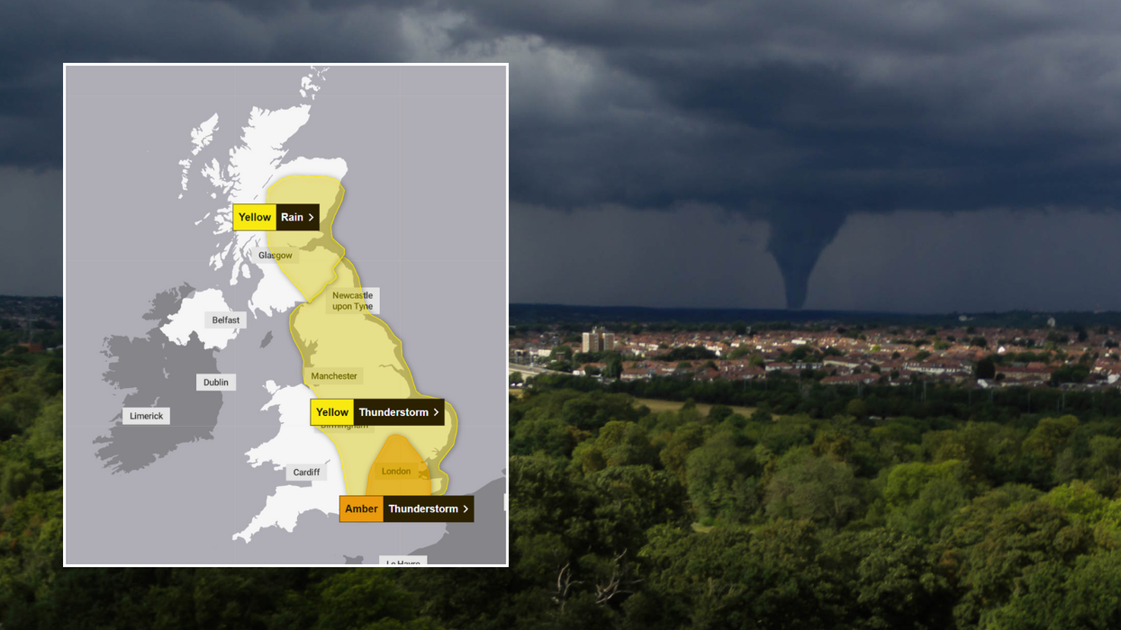 Millions of Britons told to brace for tornado as Met Office upgrades storm warnings to amber