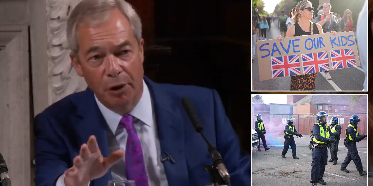 NextImg:Nigel Farage speaks out on migrant hotel protest in Epping as disorder erupts: ‘NOT far-right’