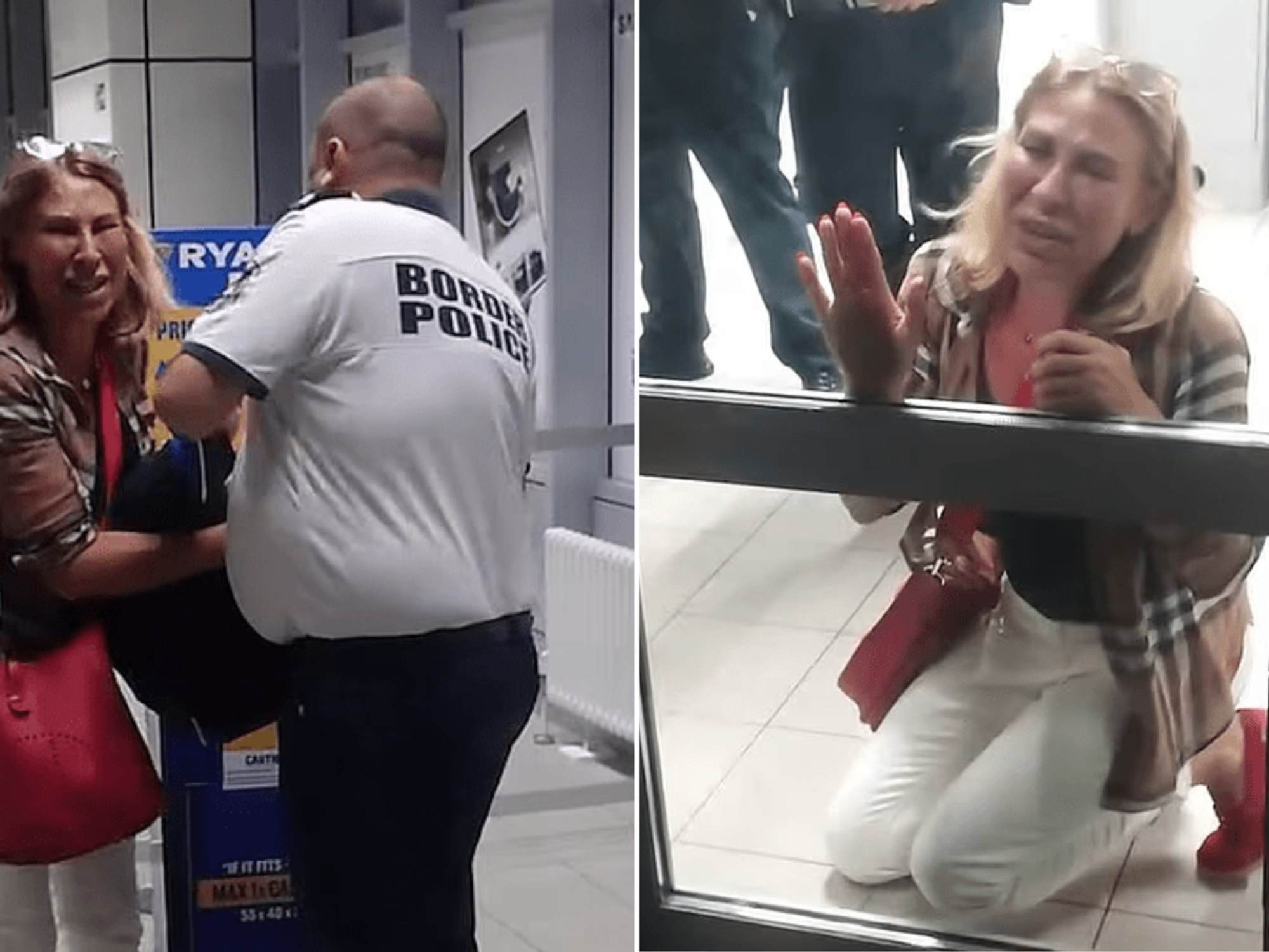 Ryanair passenger bursts into tears and falls to the ground after being denied boarding in 'outra...