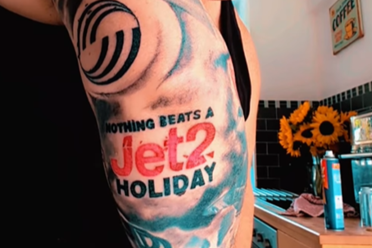 Jet2 passenger gets massive airline tattoo on his arm in effort to win free flights