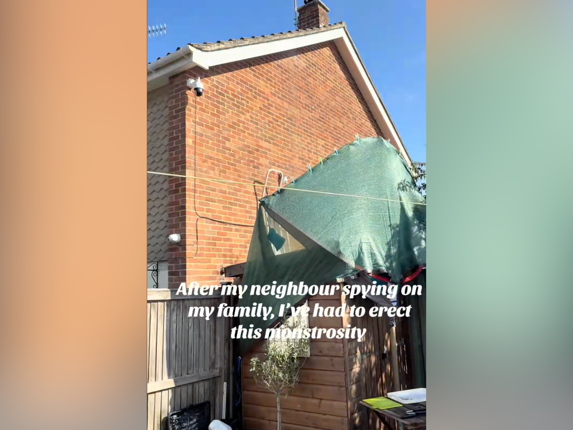 Neighbour row erupts as man takes revenge on 'nosey' homeowner who installed 'spy' camera