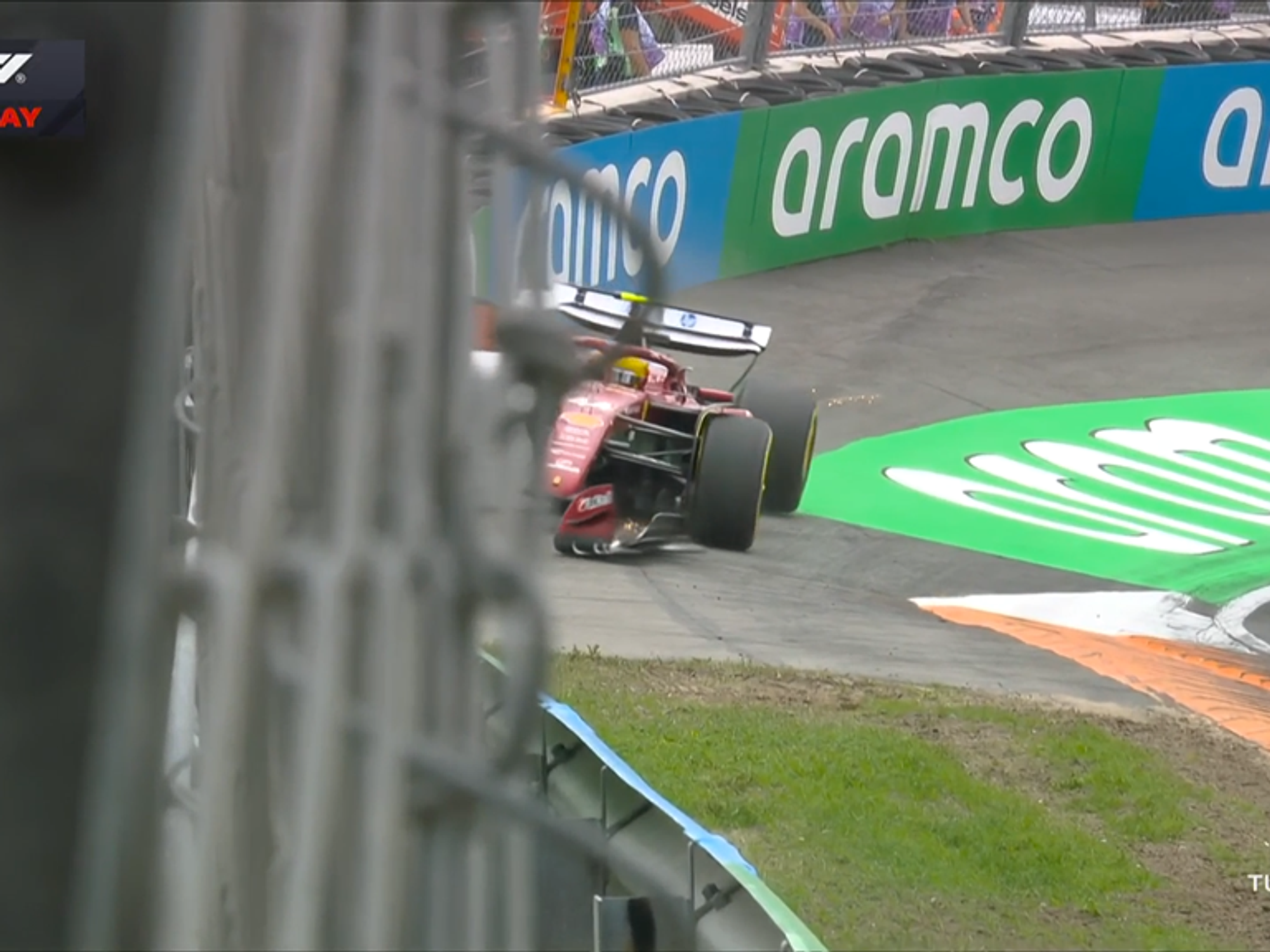Lewis Hamilton crashes out of Dutch Grand Prix as Ferrari venture goes from bad to worse