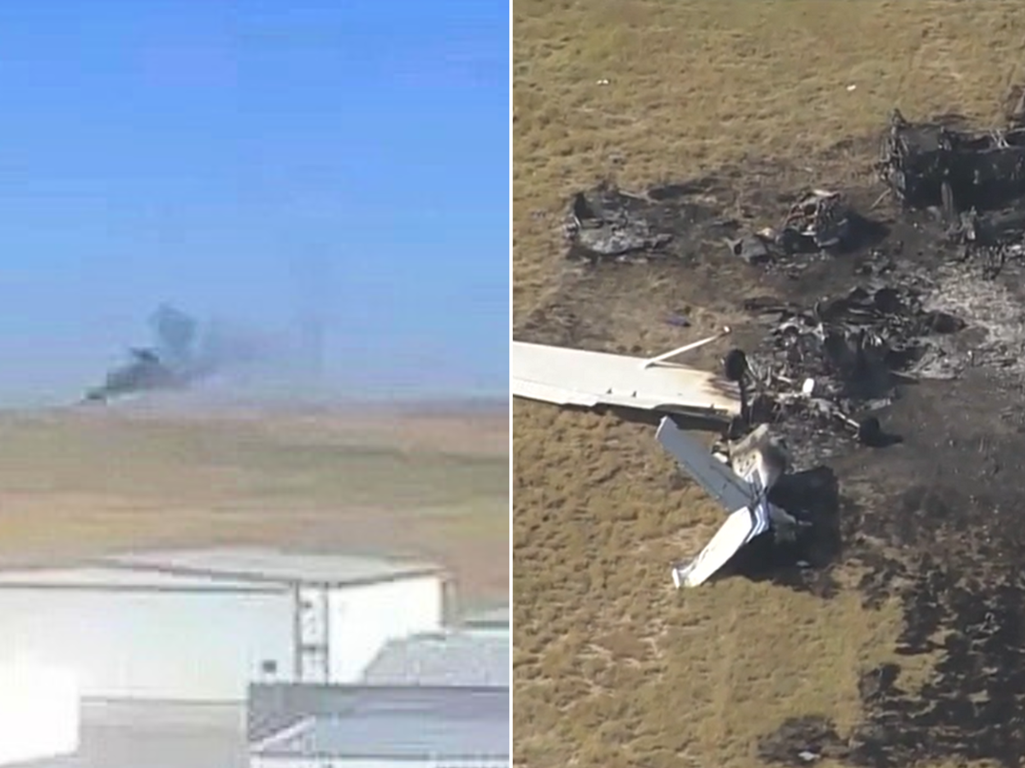 One dead and several injured after two planes smash into each other mid-air