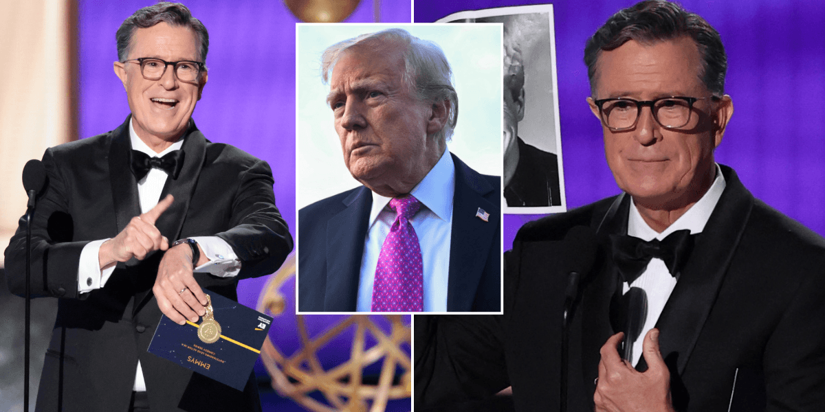 Stephen Colbert sparks fiery Emmys 2025 row as anti-Trump host given standing ovation amid show axe: ‘Lefty political preaching!’ Stephen Colbert sparks fiery Emmys 2025 row as anti-Trump host given standing ovation amid show axe: ‘Lefty political preaching!’