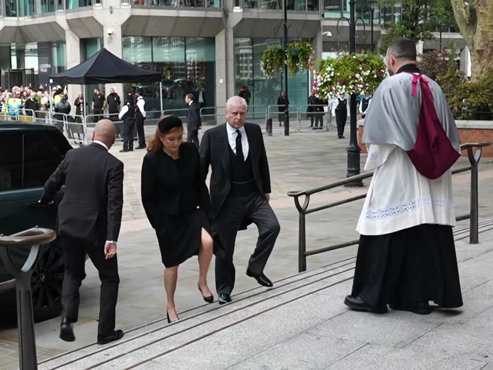 Prince Andrew makes rare Royal Family appearance at the Duchess of Kent’s funeral