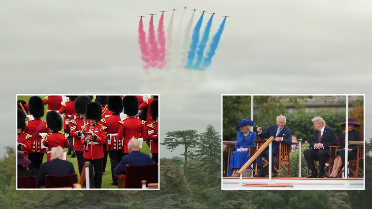 Donald Trump and Melania Trump watch spectacular military flypast with King Charles and Queen Camilla