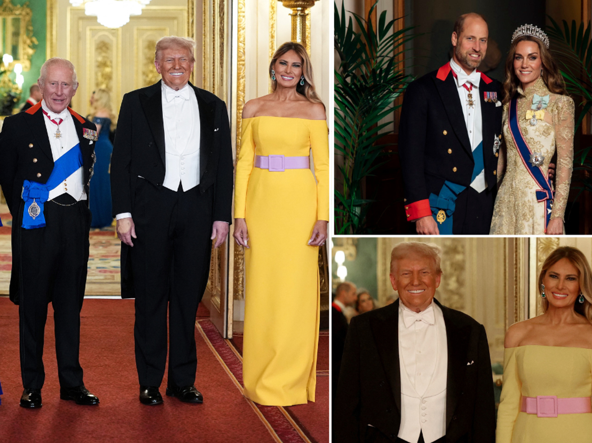 Kate and William arrive at Royal State Banquet with King, Queen, Donald and Melania Trump