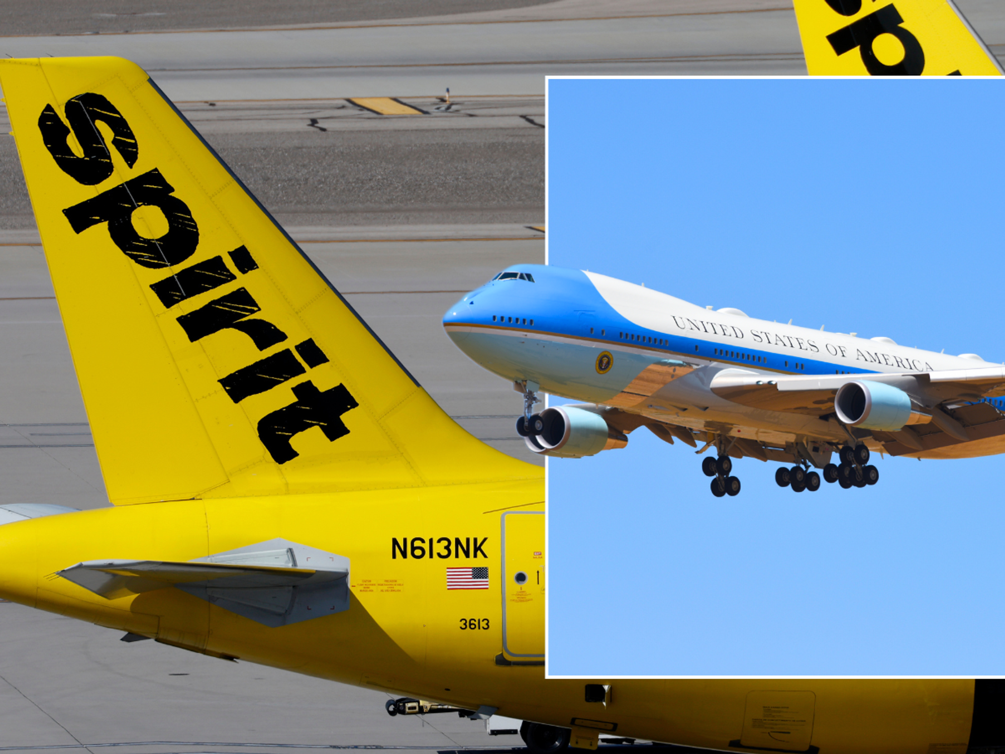 Spirit Airlines plane ordered to veer off-course to avoid collision with Air Force One