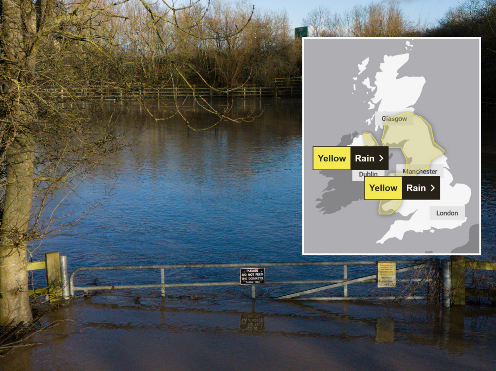 Met Office issues flood warning for residents as yellow alert in place this weekend