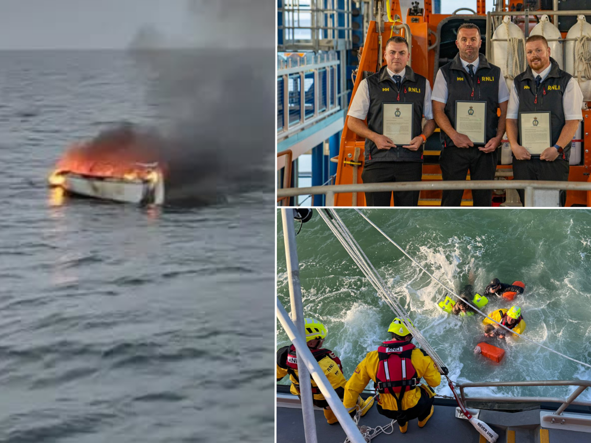 Lifesaving RNLI crew honoured for daring sea rescues that saved THREE lives