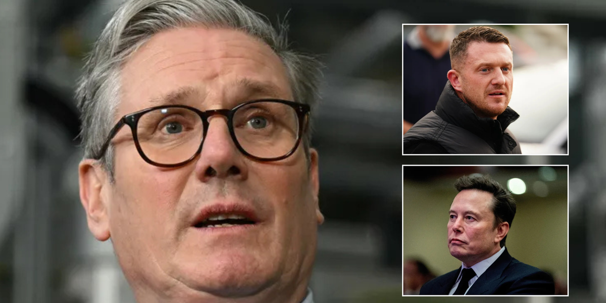 NextImg:Keir Starmer lashes out at Elon Musk and Tommy Robinson as he attacks those 'exploiting the flag to stoke anger and division'