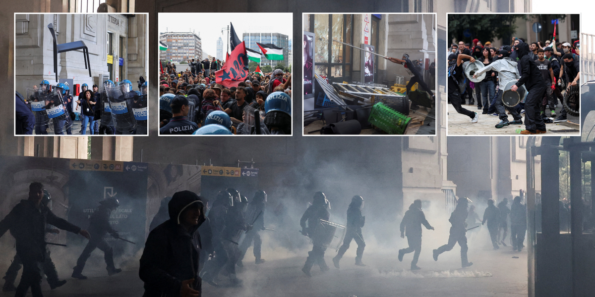 NextImg:Pro-Palestine thugs smash up iconic Italian railway station in 'shameful' nationwide outbreak of violence