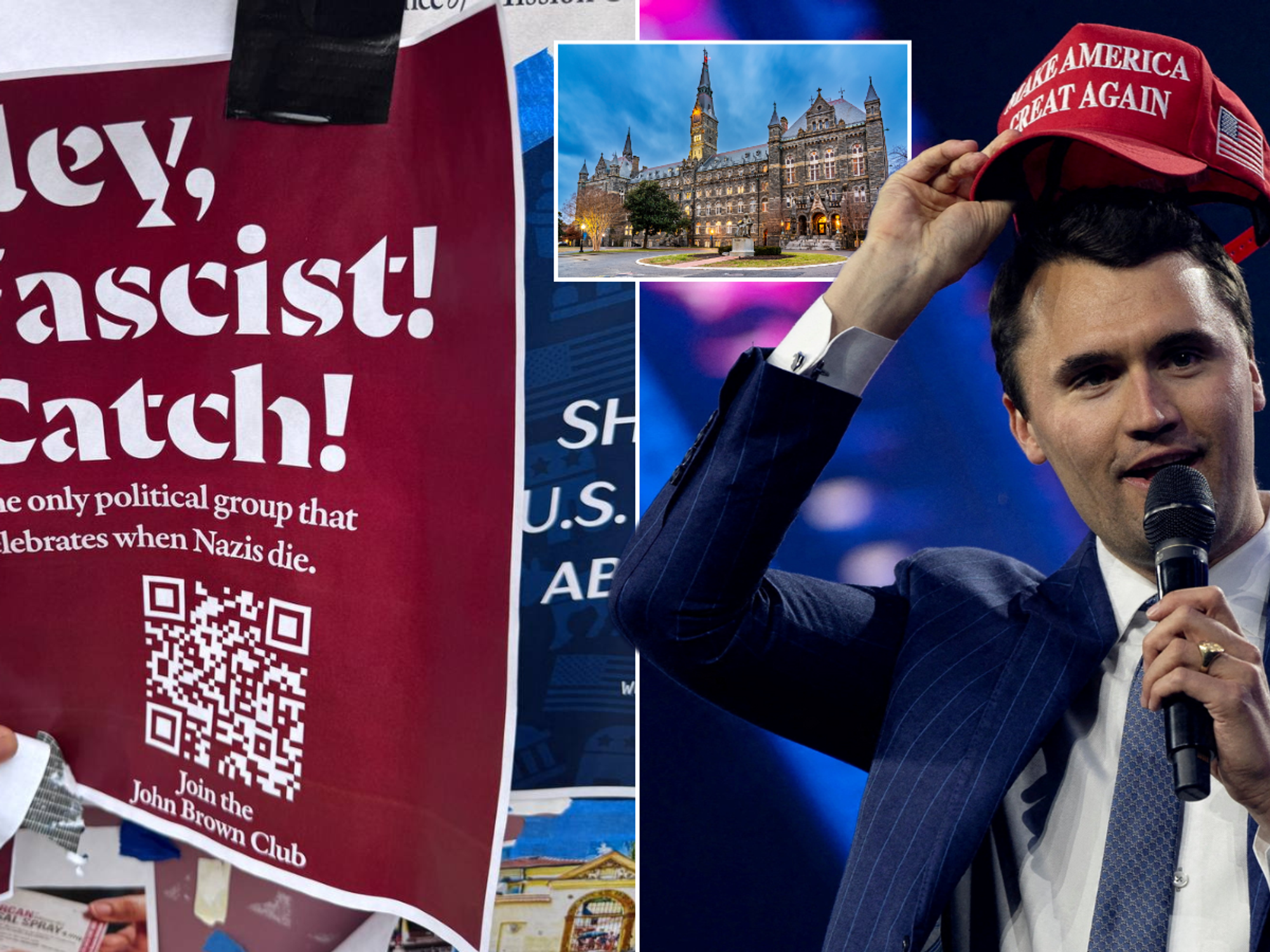 Students terrified after far-left mob plasters up posters glorifying Charlie Kirk's killing