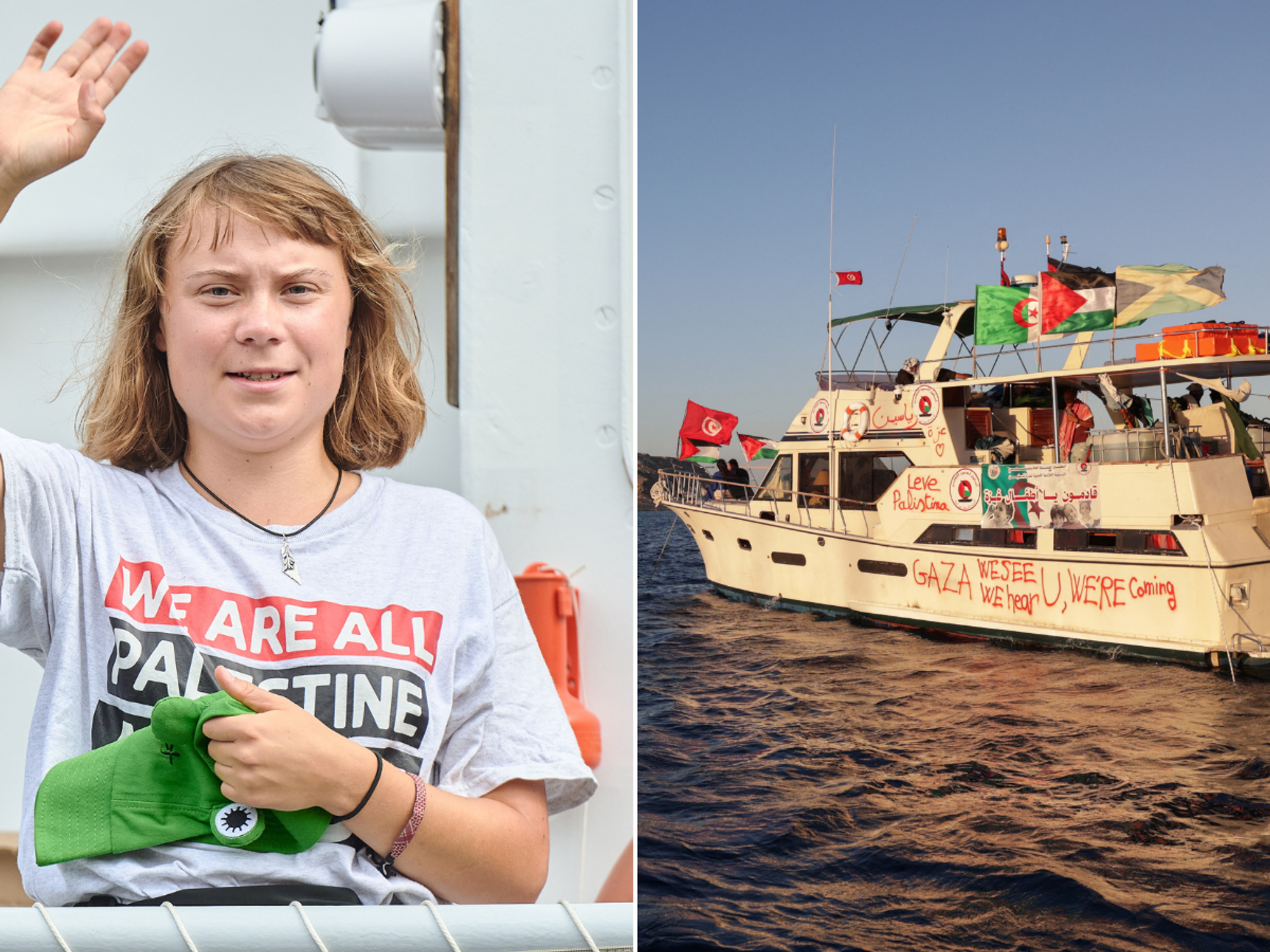 Greta Thunberg's Gaza flotilla ignores 'stop now' plea - with boats now inside 'high-risk zone'