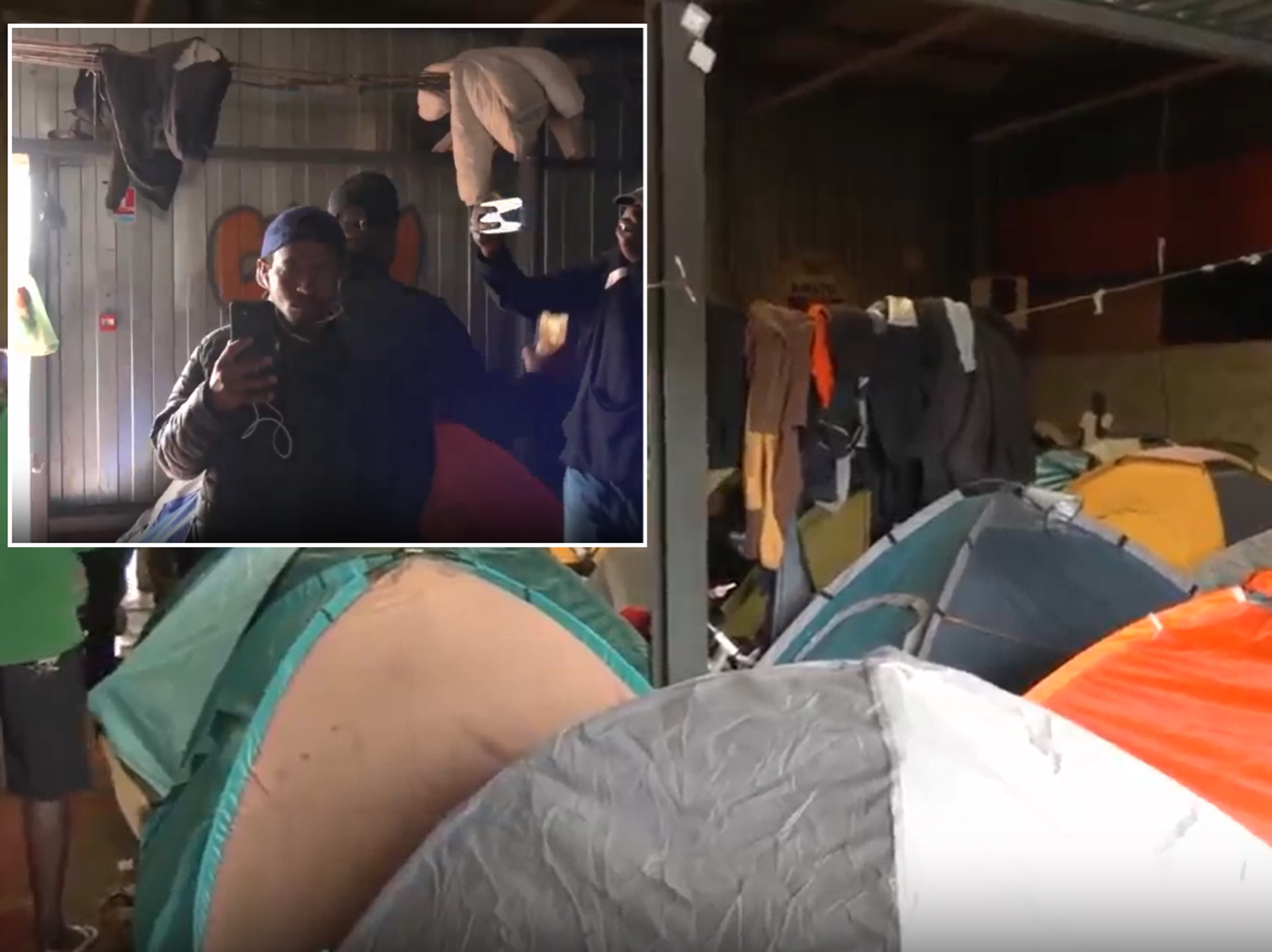 French police raid migrant warehouse camp in Calais as crossing number passes 34,000 this year