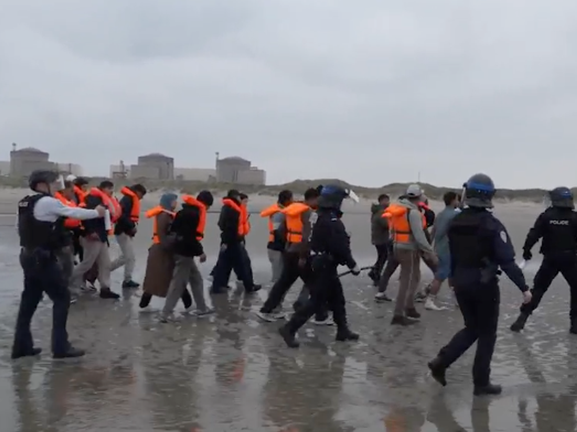 Migrants stopped in their tracks as French police deploy pepper spray to stop them reaching small boats