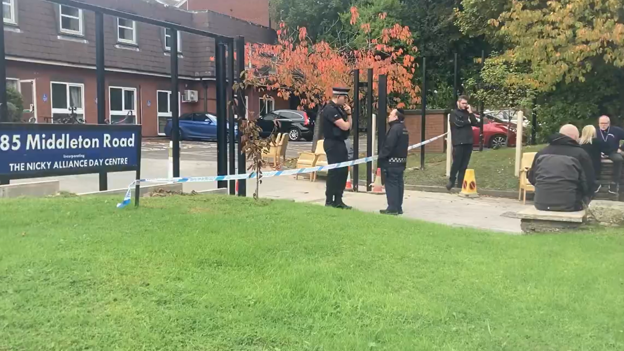 Jewish day centre opposite Manchester synagogue that was attacked is cordoned off by police after...