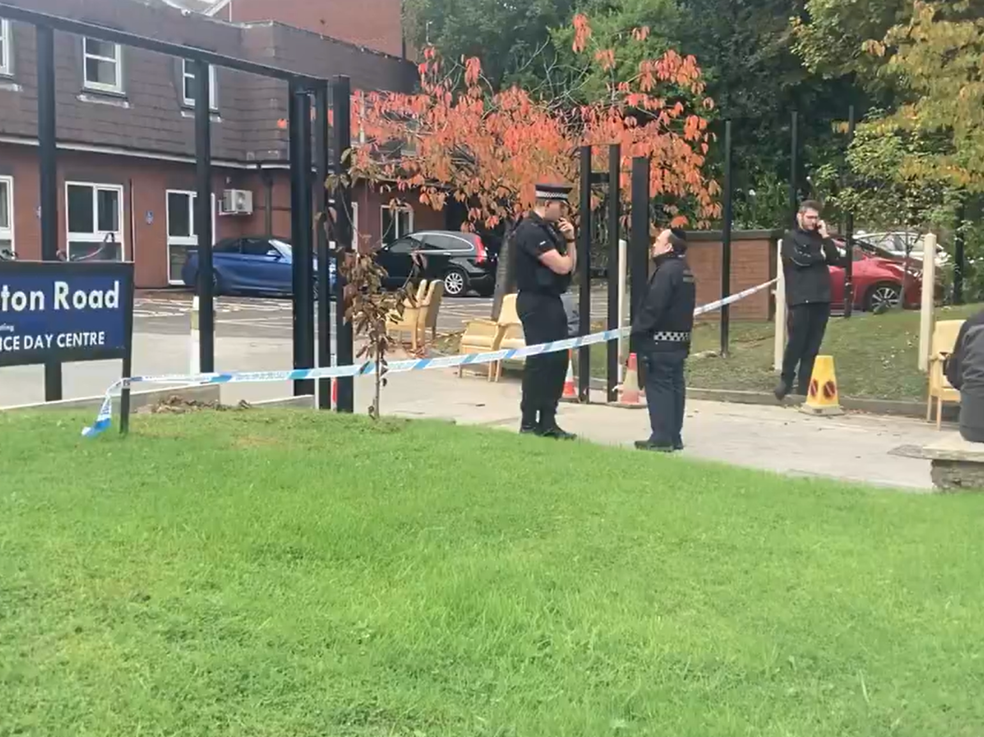 Jewish day centre opposite Manchester synagogue that was attacked is cordoned off by police after...