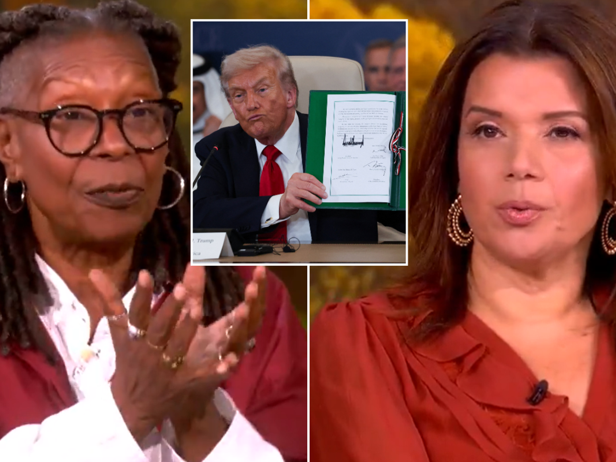 Whoopi Goldberg and The View co-stars branded 'pathetic' as they refuse to mention Trump in Gaza ...