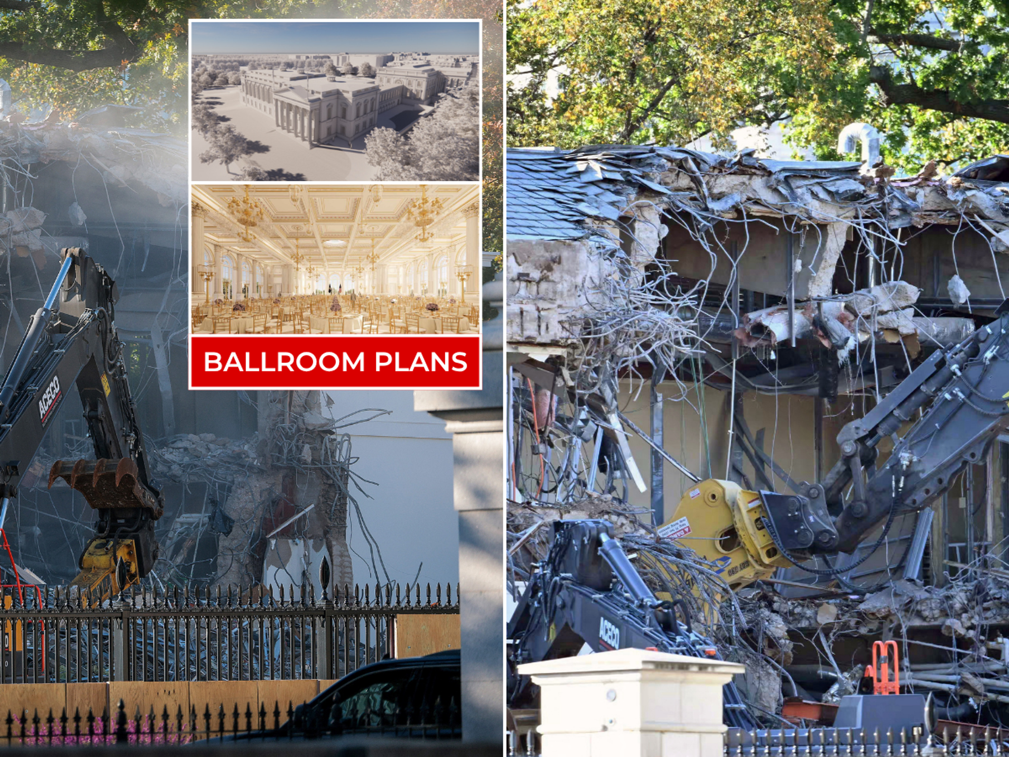 Donald Trump begins demolishing White House's East Wing to make way for glitzy ballroom