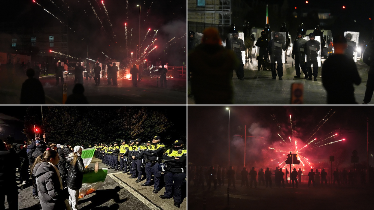 Violence erupts in Dublin for a second night as protesters march on migrant hotel