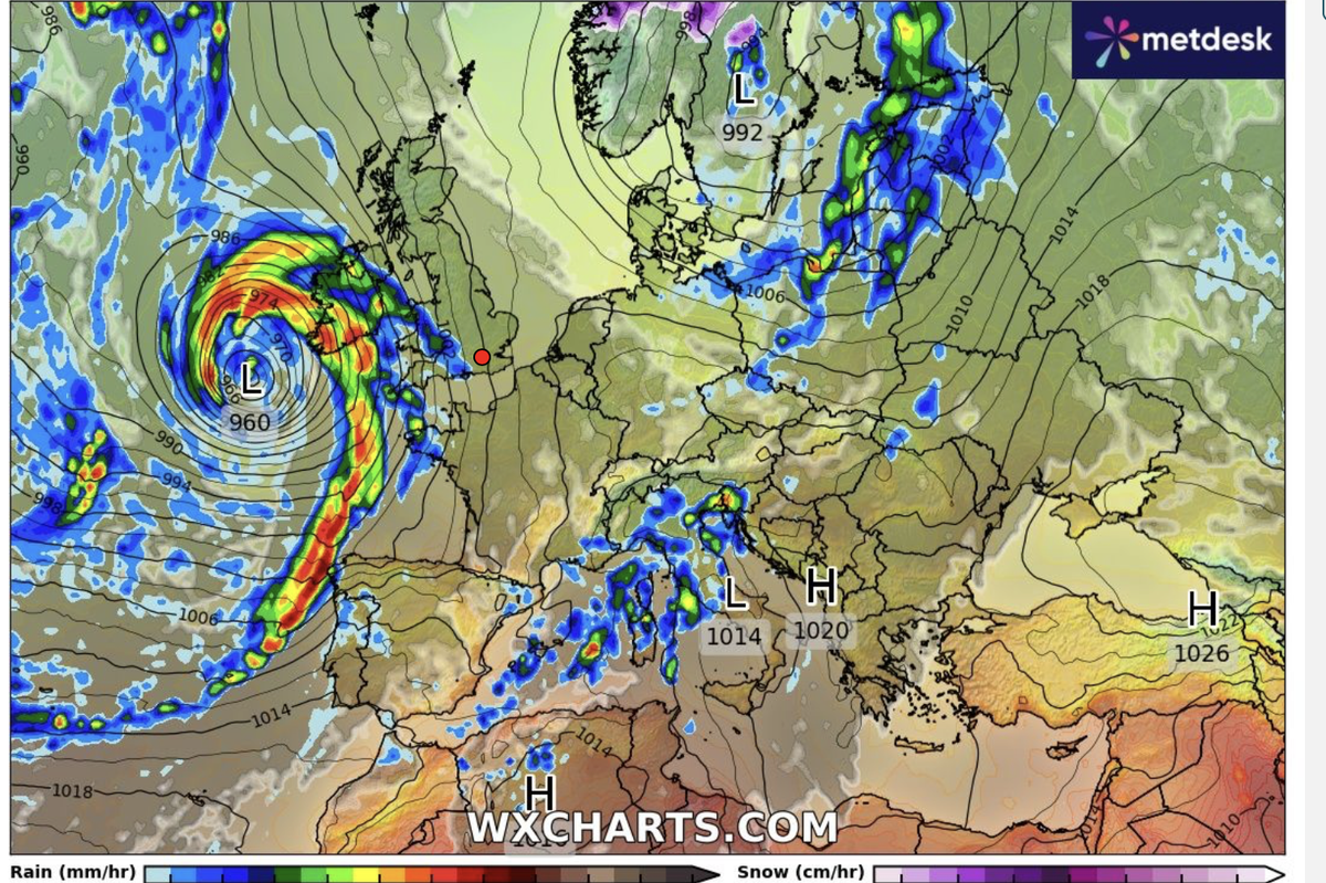 UK weather: Britain in crosshairs of three cyclones and set to be slammed by conveyor belt of wind and rain