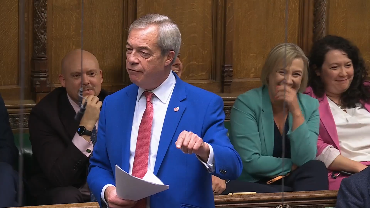 WATCH: Nigel Farage heckled by MPs as he unveil...
